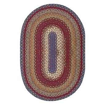 Homespice Braided Rug for Lodge and Cabin Decor Blue/Red/Mustard Rug
