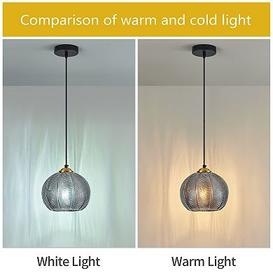 Modern Glass Globe Pendant Light Fixture 1 Pack for Kitchen Island Bedroom
