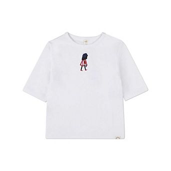 Girls Embroidered "The Girl's Favorite Purse" Cotton-Rich Short-Sleeve T-Shirt