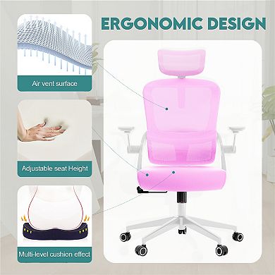 Loheer High Back Ergonomic Mesh Office Chair with Adjustable Headrest and Lumbar Support