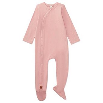 Ribbed Solid Cotton Side Snap Footie