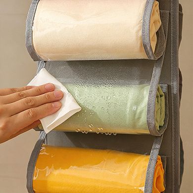 Hanging Closet Organizer Storage Bag Double Sided Storage for Socks Space Saving Closet Organizer