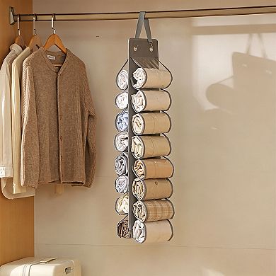 Hanging Closet Organizer Storage Bag Double Sided Storage for Socks Space Saving Closet Organizer