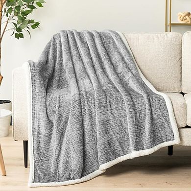 Fluffy Microfiber Throw Blanket, Soft Reversible Cozy Lightweight Blanket