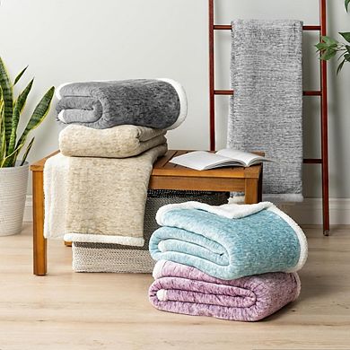 Fluffy Microfiber Throw Blanket, Soft Reversible Cozy Lightweight Blanket