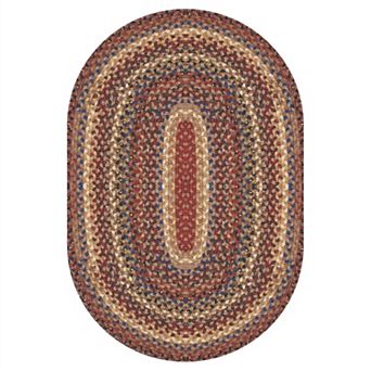 Homespice Biscoti Braided Rug Soft Cotton Fabric Brown/Multicolor Rug for Rustic Decor
