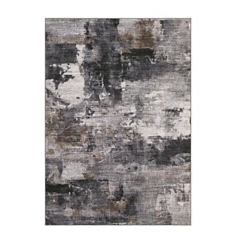Modern Abstract Washable Rug Non-Slip Abstract Area Rug, Stain-Resistant Low Pile Indoor Carpet