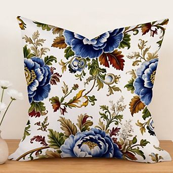 Outdoor Decorative Throw Pillow Cover, 18", Envelope Closure, Waterproof Cotton Linen Fabric