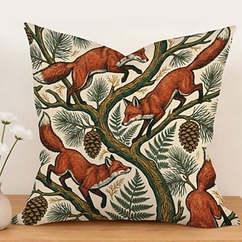 Outdoor Decorative Throw Pillow Cover, 18", Envelope Closure, Waterproof Cotton Linen Fabric