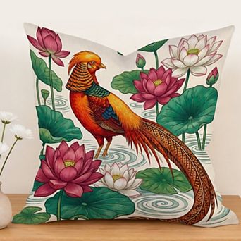 Outdoor Decorative Throw Pillow Cover, 18", Envelope Closure, Waterproof Cotton Linen Fabric