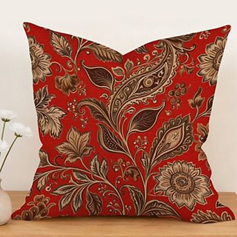 Outdoor Decorative Throw Pillow Cover, 18", Envelope Closure, Waterproof Cotton Linen Fabric