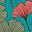 Teal Ginkgo Pattern