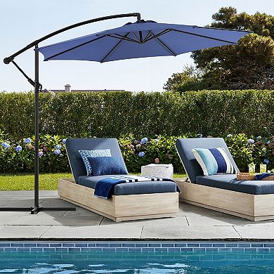 YIORTWO 9.8 FT Offset Patio Umbrella Cantilever Sun Shade with Tilt and Vent
