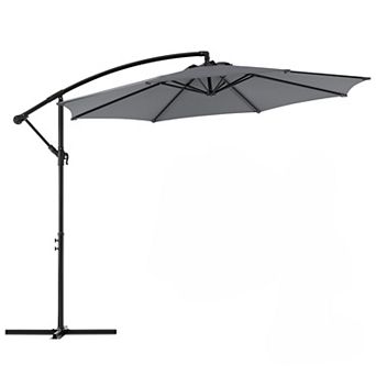 YIORTWO 9.8 FT Offset Patio Umbrella Cantilever Sun Shade with Tilt and Vent