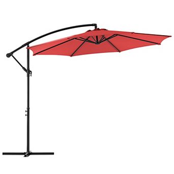 YIORTWO 9.8 FT Offset Patio Umbrella Cantilever Sun Shade with Tilt and Vent