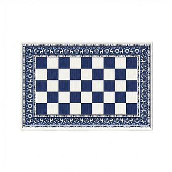 Checkered Christmas Area Rug Non-Slip, Washable Carpet Holiday Decor