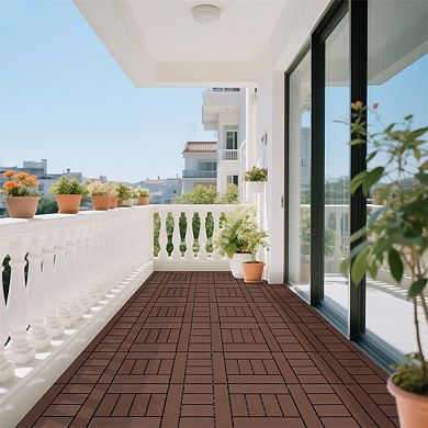44 Pack 12x12 in Versatile Interlocking Tiles Waterproof Flooring for Basement and Deck