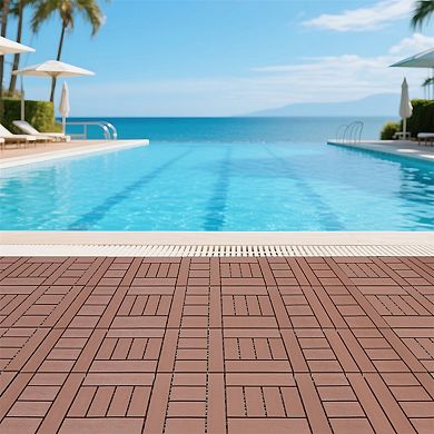 44 Pack 12x12 in Versatile Interlocking Tiles Waterproof Flooring for Basement and Deck