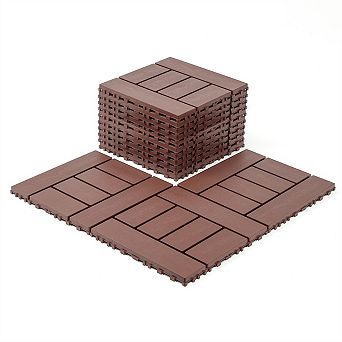 44 Pack 12x12 in Versatile Interlocking Tiles Waterproof Flooring for Basement and Deck