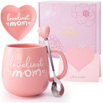 Mother’s Day Mom Gift Set Mug Jewelry Dish Personalized Coffee Cup