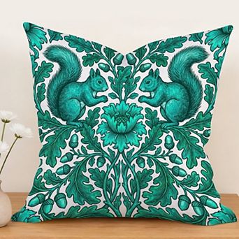 Waterproof Cotton Linen Pillow Covers 18", Vintage Botanical Art Print, William Morris Style