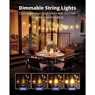 Outdoor LED String Lights, Waterproof Connectable Patio Hanging Lights