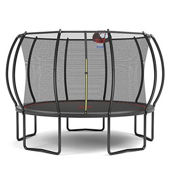 Loheer 12FT Pumpkin Style Trampoline,Heavy Duty Jumping Equipment For Family Backyard
