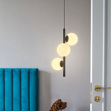ZLAIQB 3-Light MidCentury Globe Height Adjustable 12.99" Pendant Light