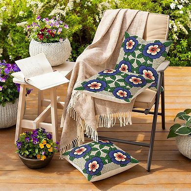 Outdoor Waterproof Decorative Throw Pillow Cover, 18", 1 Pack, Animals Tropical Floral