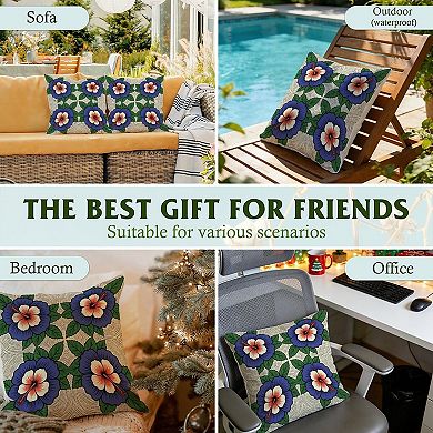Outdoor Waterproof Decorative Throw Pillow Cover, 18", 1 Pack, Animals Tropical Floral