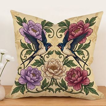Decorative Throw Pillow, William Morris Art 18" Waterproof Cushion Sham Singular