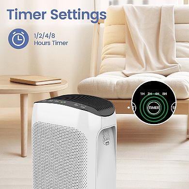 495 sq. ft. 3-Speed HEPA - True Portable Console Air Purifier,with Timer and Ultra-Quiet Sleep Mode
