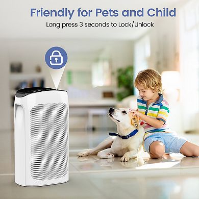 495 sq. ft. 3-Speed HEPA - True Portable Console Air Purifier,with Timer and Ultra-Quiet Sleep Mode