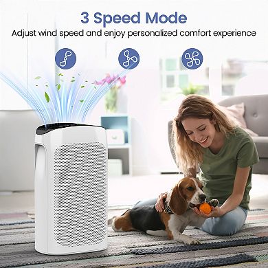 495 sq. ft. 3-Speed HEPA - True Portable Console Air Purifier,with Timer and Ultra-Quiet Sleep Mode