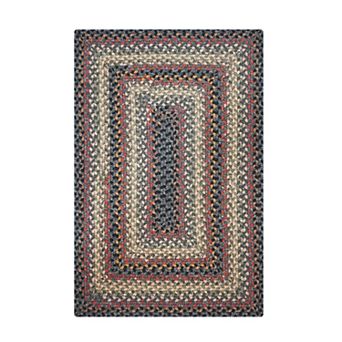 Homespice Enigma Braided Rug for Primitive Decor Black/Multicolor Cotton Rug