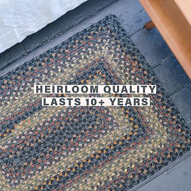 Homespice Enigma Braided Rug for Primitive Decor Black/Multicolor Cotton Rug