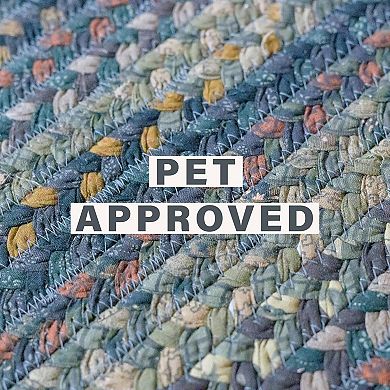 Homespice Enigma Braided Rug for Primitive Decor Black/Multicolor Cotton Rug