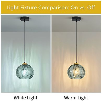 Modern Glass Globe Pendant Light Fixtures 3 Pack for Kitchen Island Bedroom