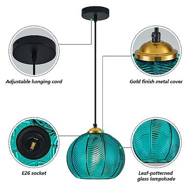 Modern Glass Globe Pendant Light Fixtures 3 Pack for Kitchen Island Bedroom