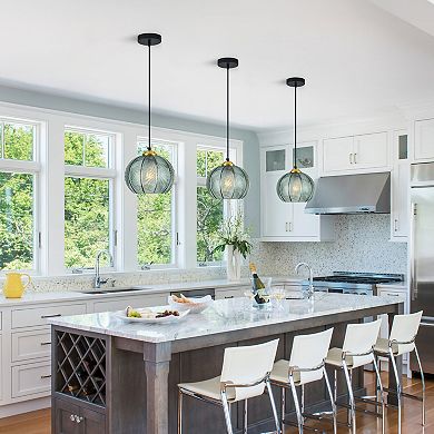 Modern Glass Globe Pendant Light Fixtures 3 Pack for Kitchen Island Bedroom