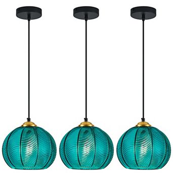 Modern Glass Globe Pendant Light Fixtures 3 Pack for Kitchen Island Bedroom