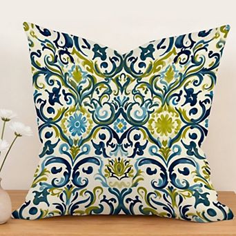 Outdoor Decorative Throw Pillow Cover, 18", Waterproof Cotton Linen Fabric Pillowcase