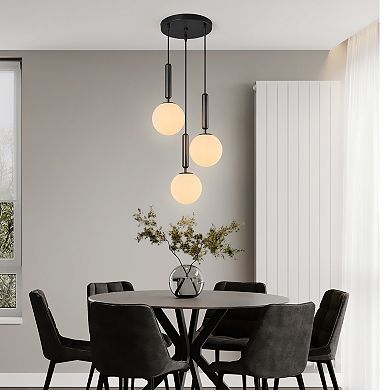 ZLAIQB 3-Light Glass Mid Century Pendant Mount Ceiling Light