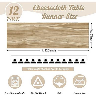 Cheesecloth Table Runner Boho Gauze Soft Sheer Fabric
