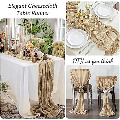 Cheesecloth Table Runner Boho Gauze Soft Sheer Fabric