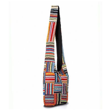 Kathmandu Collection Patchwork Striped Hobo Bag