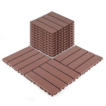 44 Pack 12x12 in Interlocking Decking Tiles Waterproof All Weather Patio Flooring for Backyard