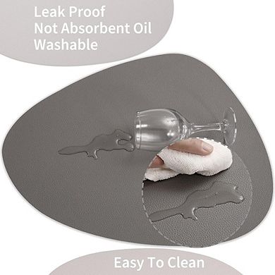 Dual-Sided Faux Leather Placemats, Waterproof Non-Slip Mats