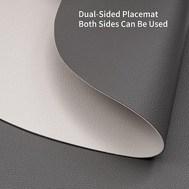 Dual-Sided Faux Leather Placemats, Waterproof Non-Slip Mats