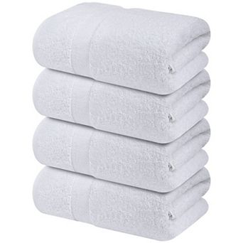 BOGASYL Cotton Bath Towels Set of 4, Absorbent & Quick-Dry Towels for Bath, Gym, Spa & Hotel